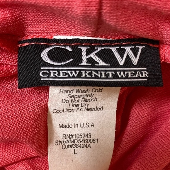 Crew Knit Wear Pink Light Weight Open Front Cardigan Size L NWT - Picture 3 of 5